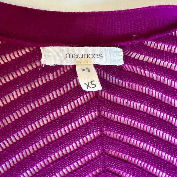 Maurices Purple 3/4 length sleeve sweater with back detail size xs - Picture 3 of 9